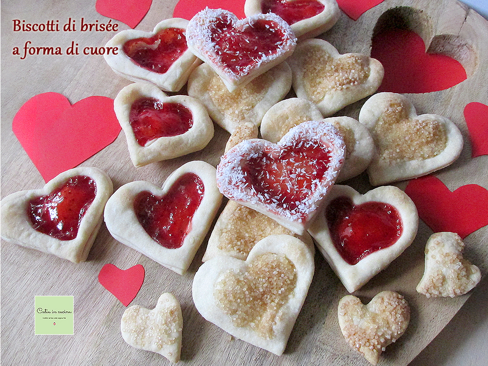 heart-shaped brisee cookies
