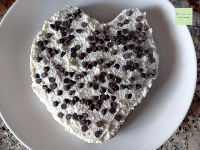 scatter chocolate chips on the cream