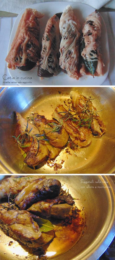 liver fritters in netting - steps