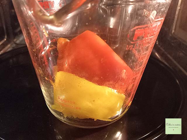 microwave-cooked bell pepper