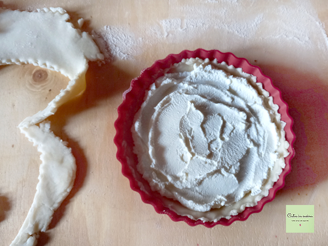 mini pies with greens and goat cheese