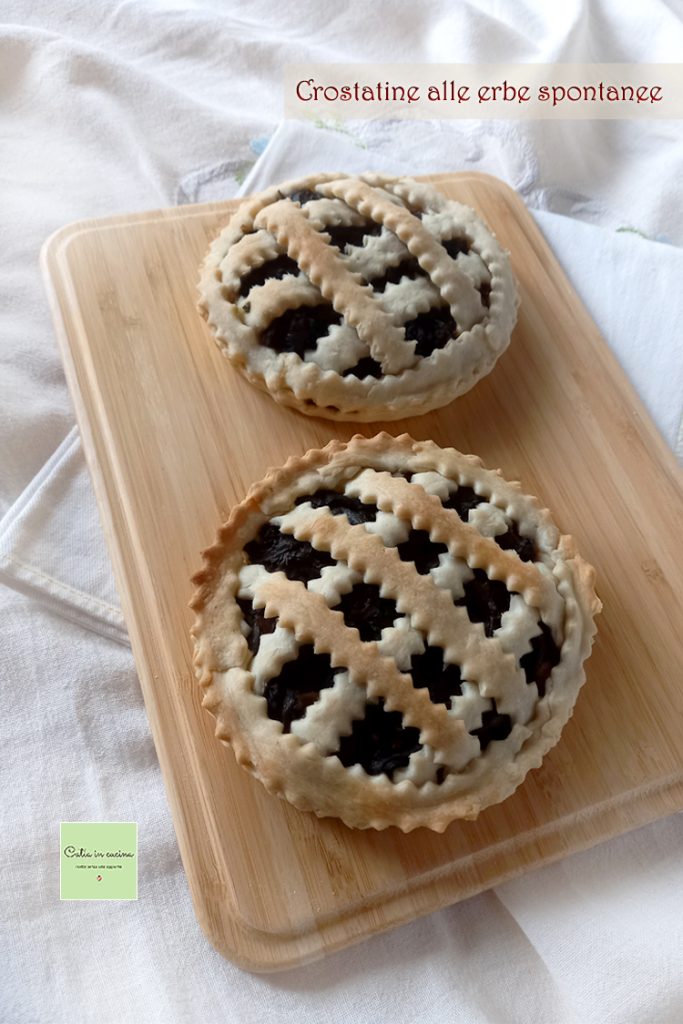 mini pies with wild greens