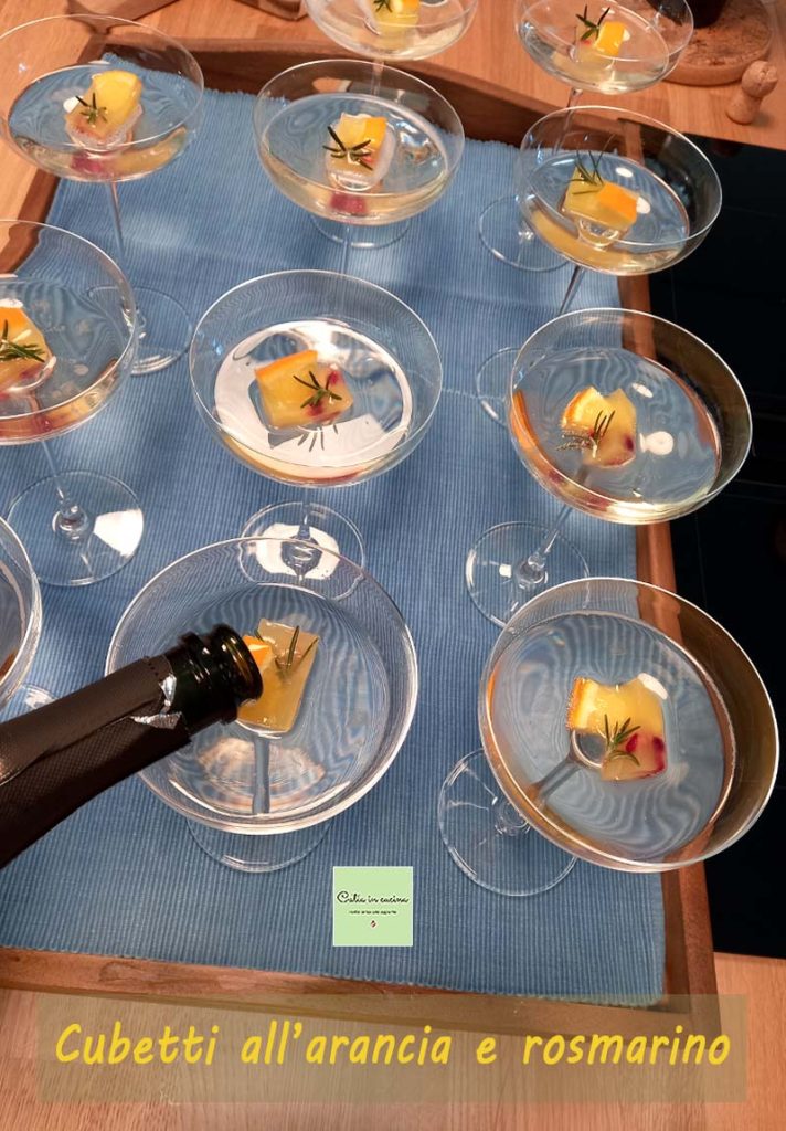 orange and rosemary ice cubes v