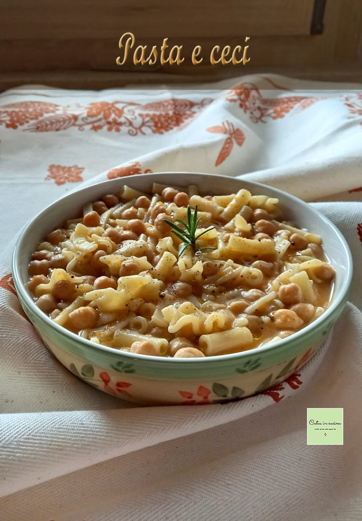 pasta with chickpeas and mixed pasta