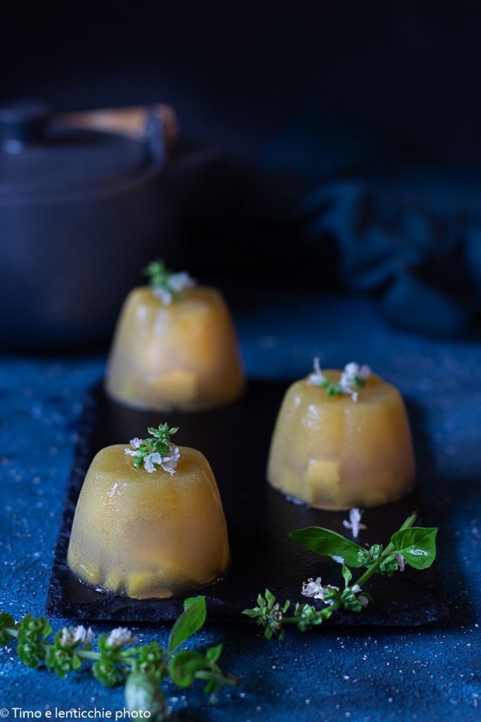 Photo peach and basil kanten