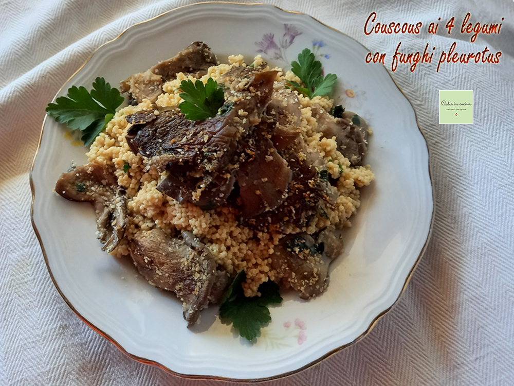 Protein couscous with pleurotus mushrooms