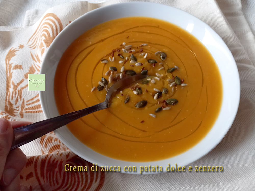 Pumpkin Soup with Sweet Potato and Ginger