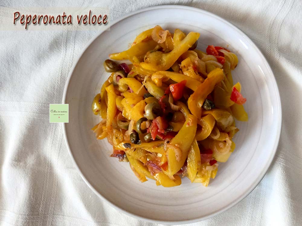 Quick Pepperonata with Microwave Pre-Cooking