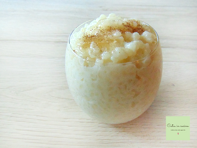 rice pudding in a small cup