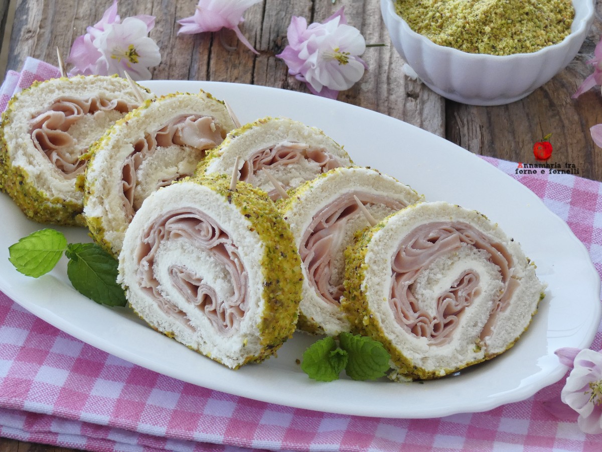 Rolls with Mortadella and Pistachio