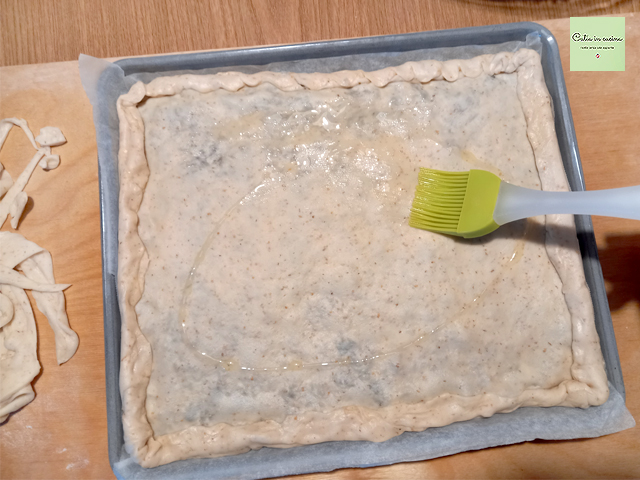 rustic pie filled with wild Swiss chard ready to bake