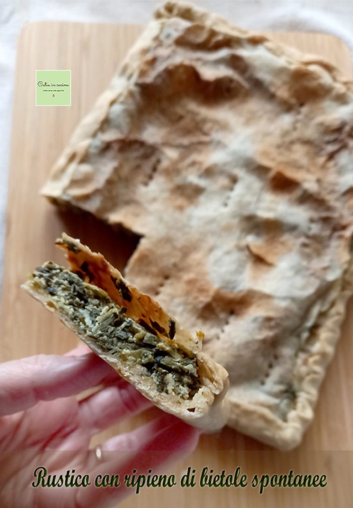 rustic pie filled with wild Swiss chard