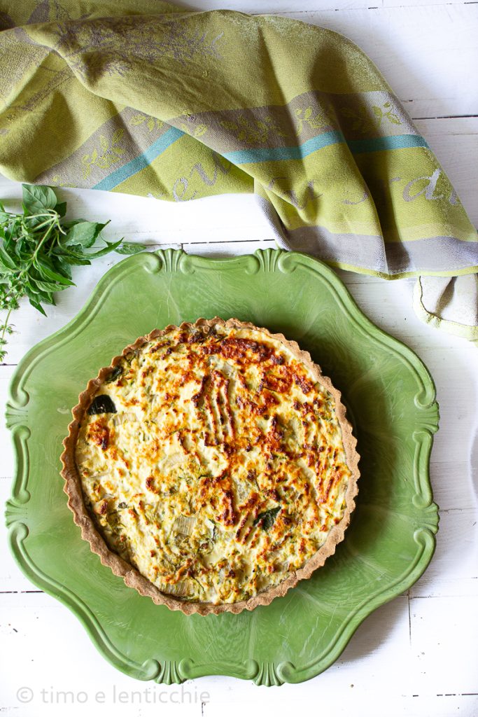 savory pie with goat ricotta