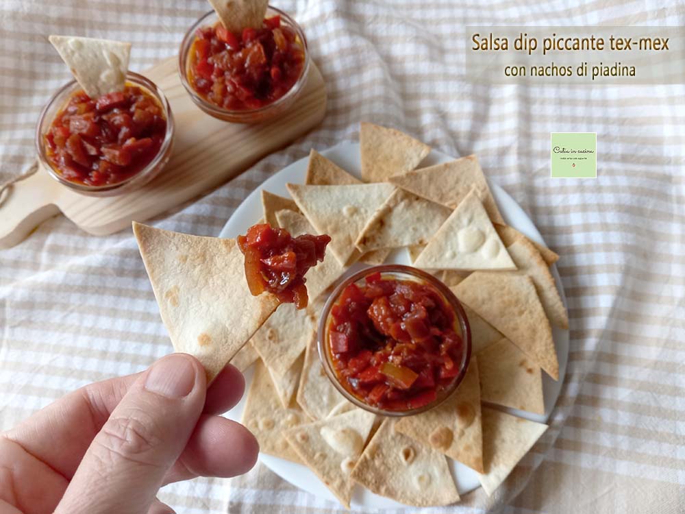 spicy tex-mex dip with flatbread nachos