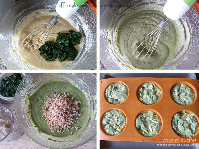 spinach muffins - steps