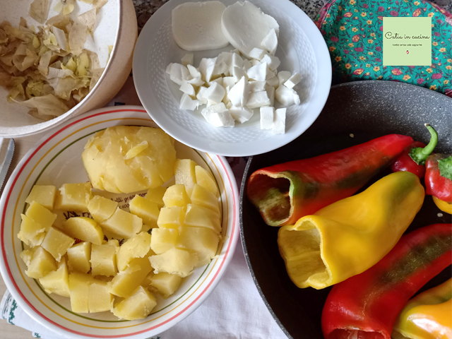 stuffed peppers with potatoes and mozzarella ingredients