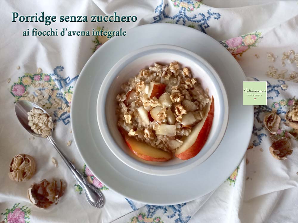 sugar-free porridge with whole oat flakes