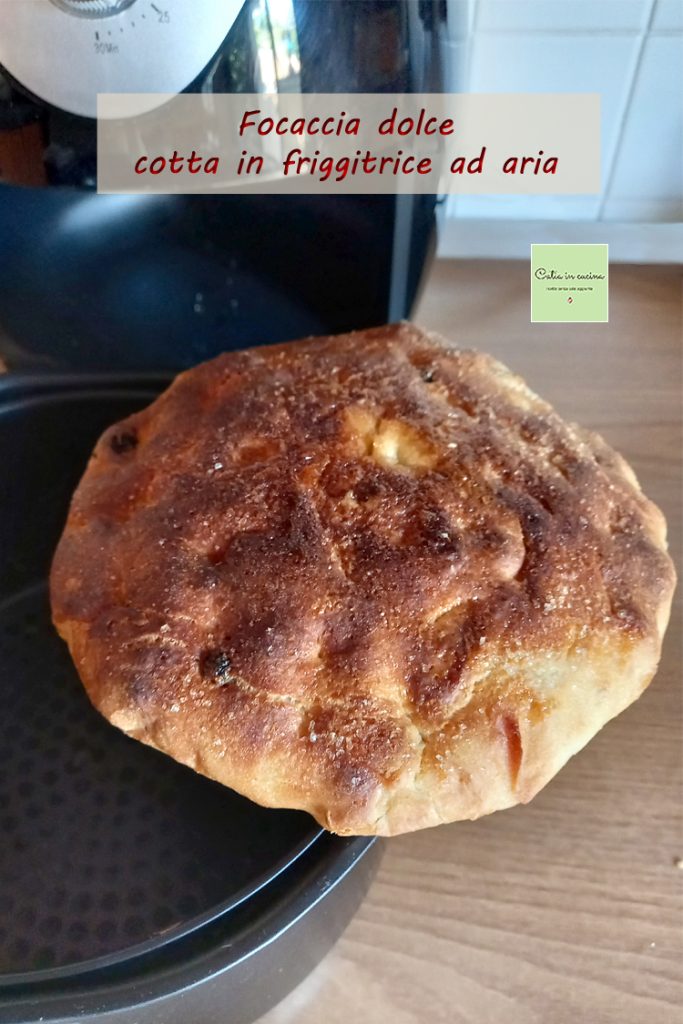 sweet focaccia baked in an air fryer