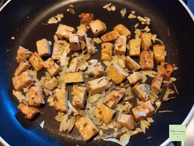 browning the tempeh