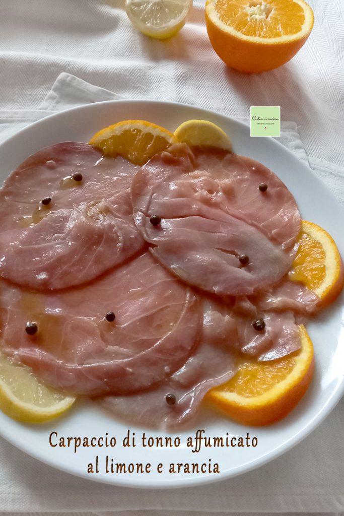 tuna carpaccio with lemon and orange