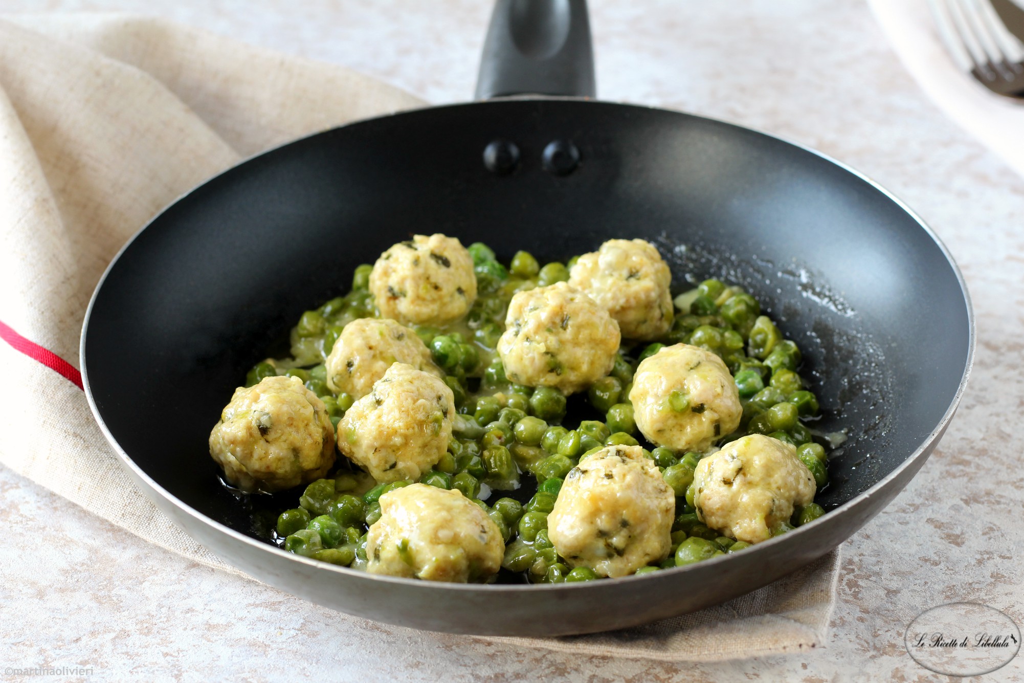 Turkey Meatballs with Peas and Gorgonzola