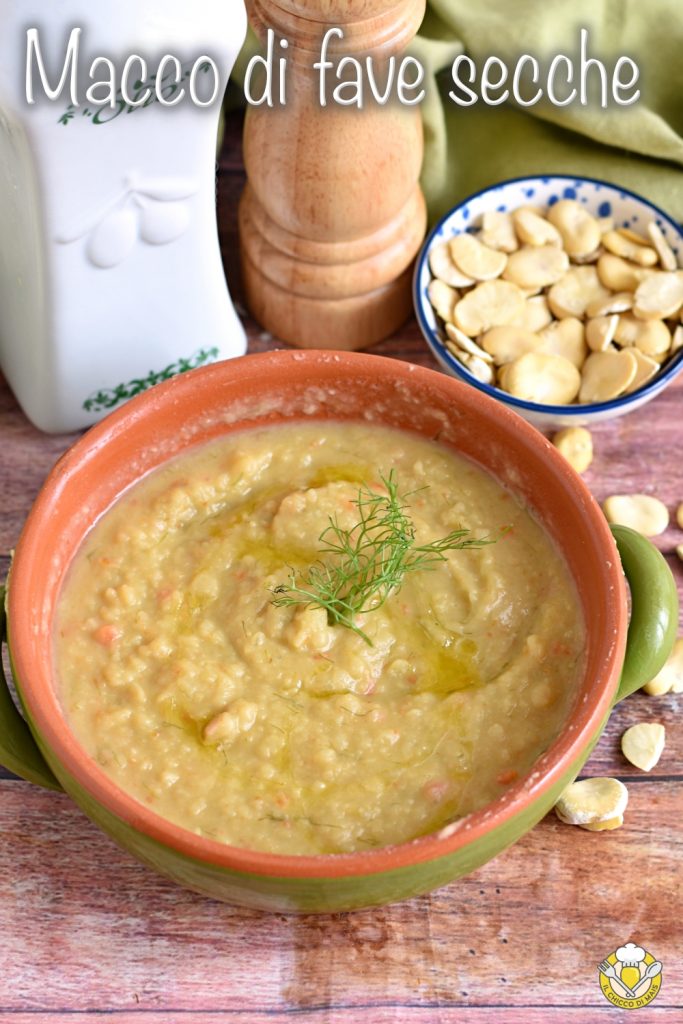v_ original Sicilian dried fava bean macco creamy soup with fennel the chicco di mais
