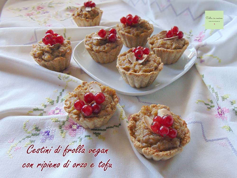Vegan Shortbread Baskets with Barley and Tofu Filling