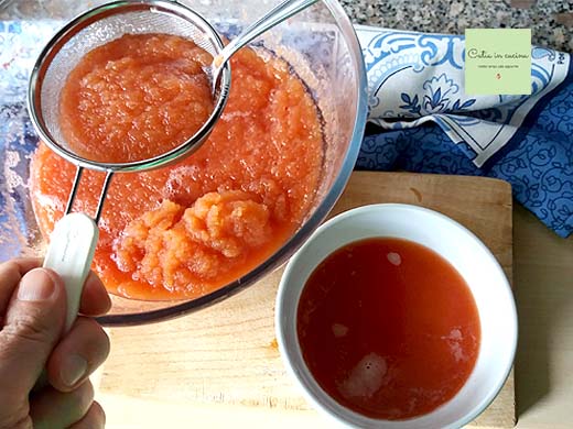 watermelon rind jam - sieve