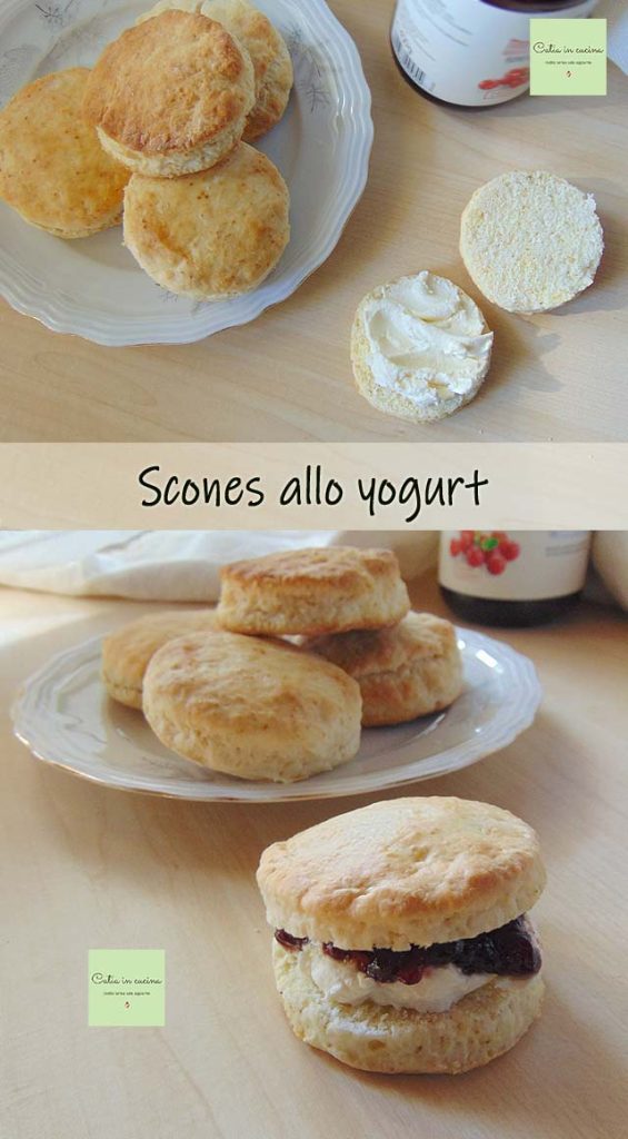 yogurt scones filled with spreadable and jam