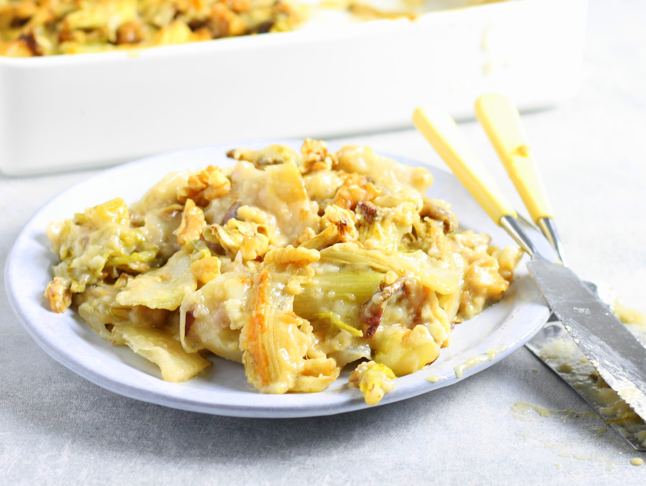 Zero Waste Casserole with Fennel, Radicchio, and Cauliflower Scraps