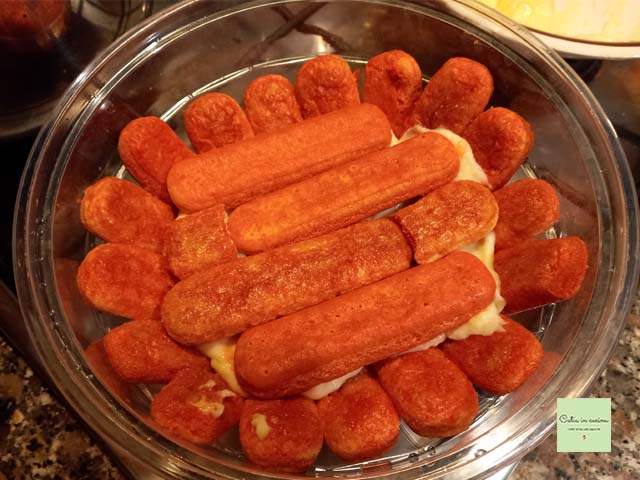 zuccotto of English trifle layer ladyfingers