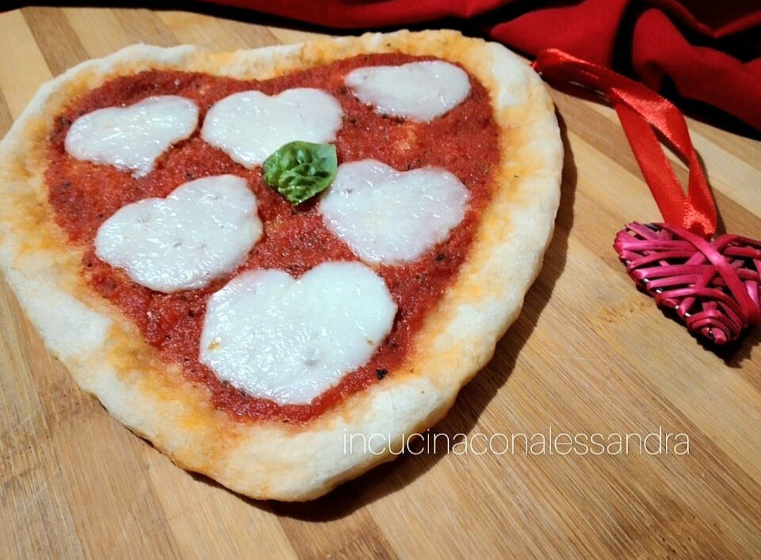 Heart-Shaped Margherita Pizza