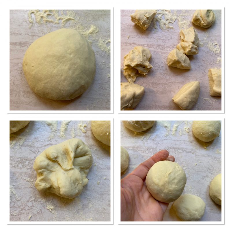 Milk rolls with olive oil and re-milled semolina