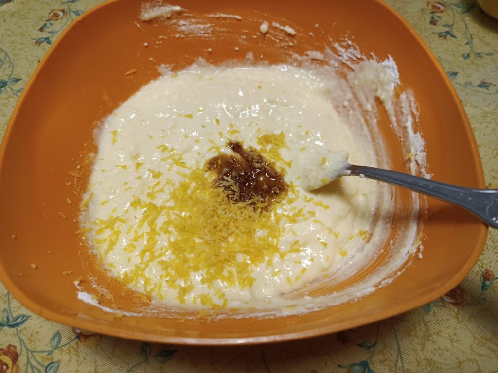 Adding lemon zest and vanilla