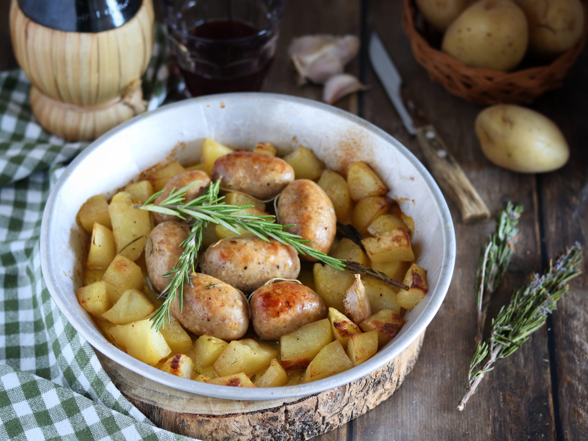 Baked Sausages and Potatoes Casserole