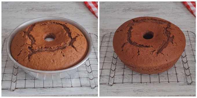 Milk chocolate bundt cake just out of the oven