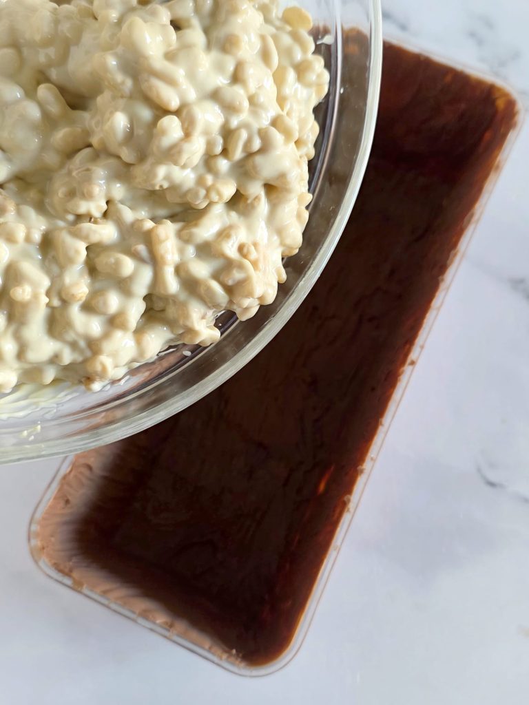 Chocolate nougat with puffed rice