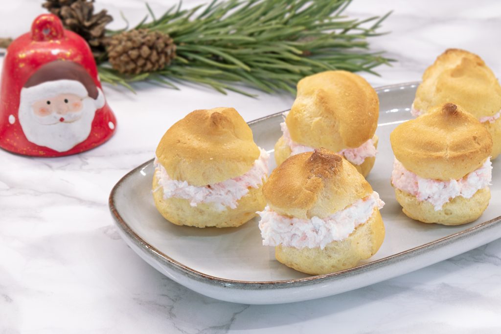 Savory Profiteroles with Ham Mousse