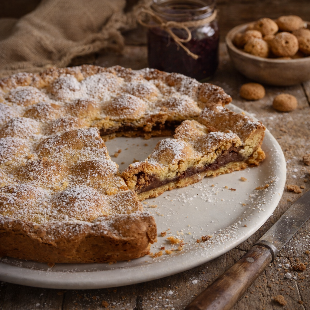 TART WITH JAM AND AMARETTI
