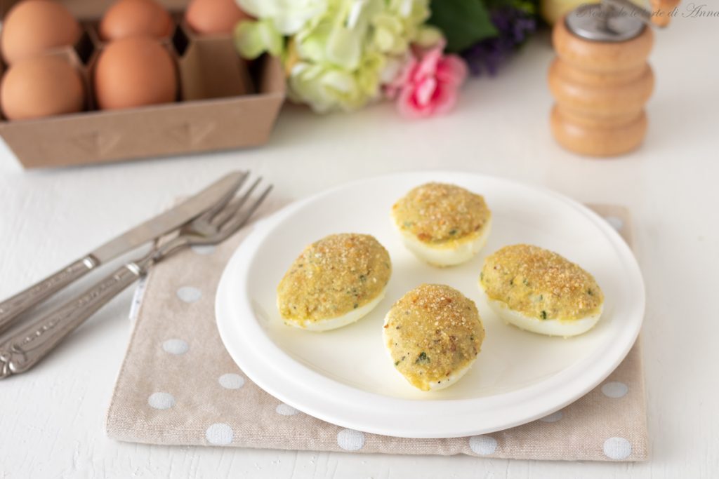 gratinated stuffed eggs