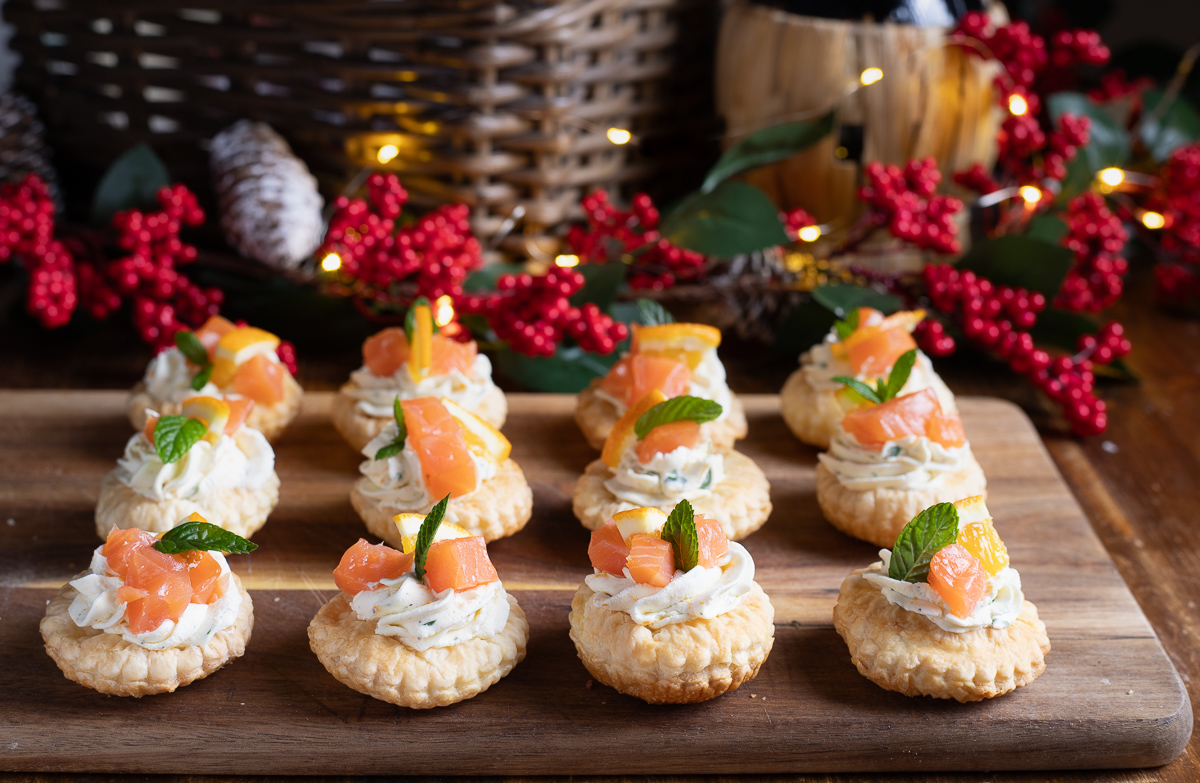 Savory Puff Pastry Bites with Smoked Salmon