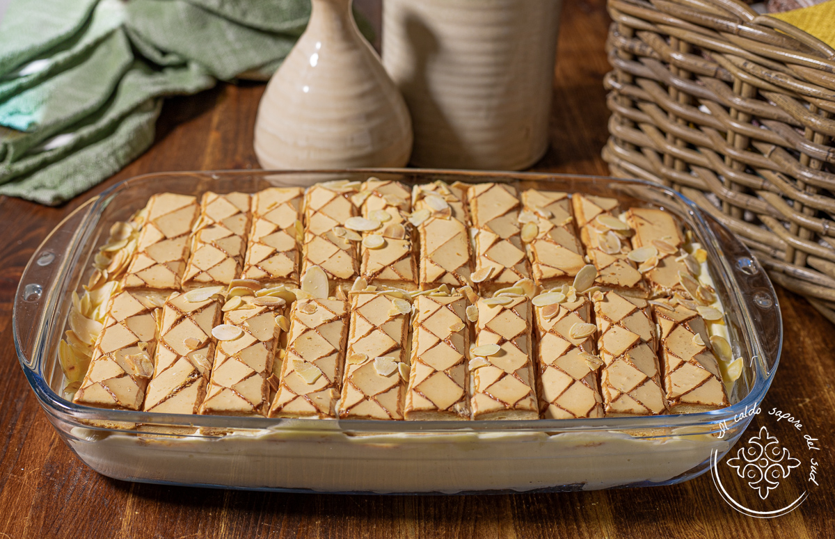 Dessert with Puff Pastry Cookies and Cream