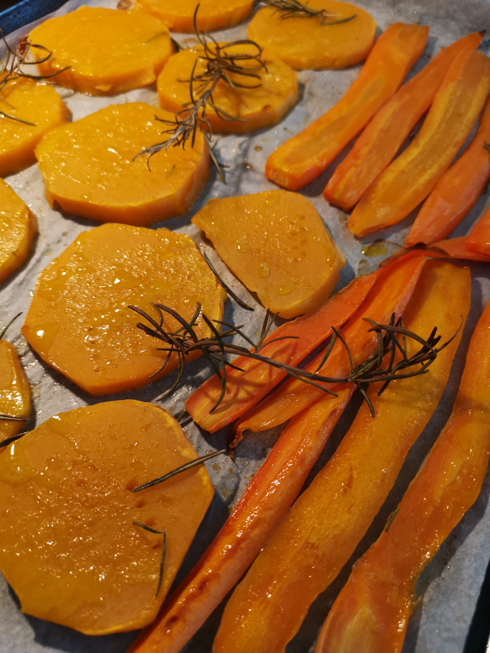 Baked Pumpkin and Carrots
