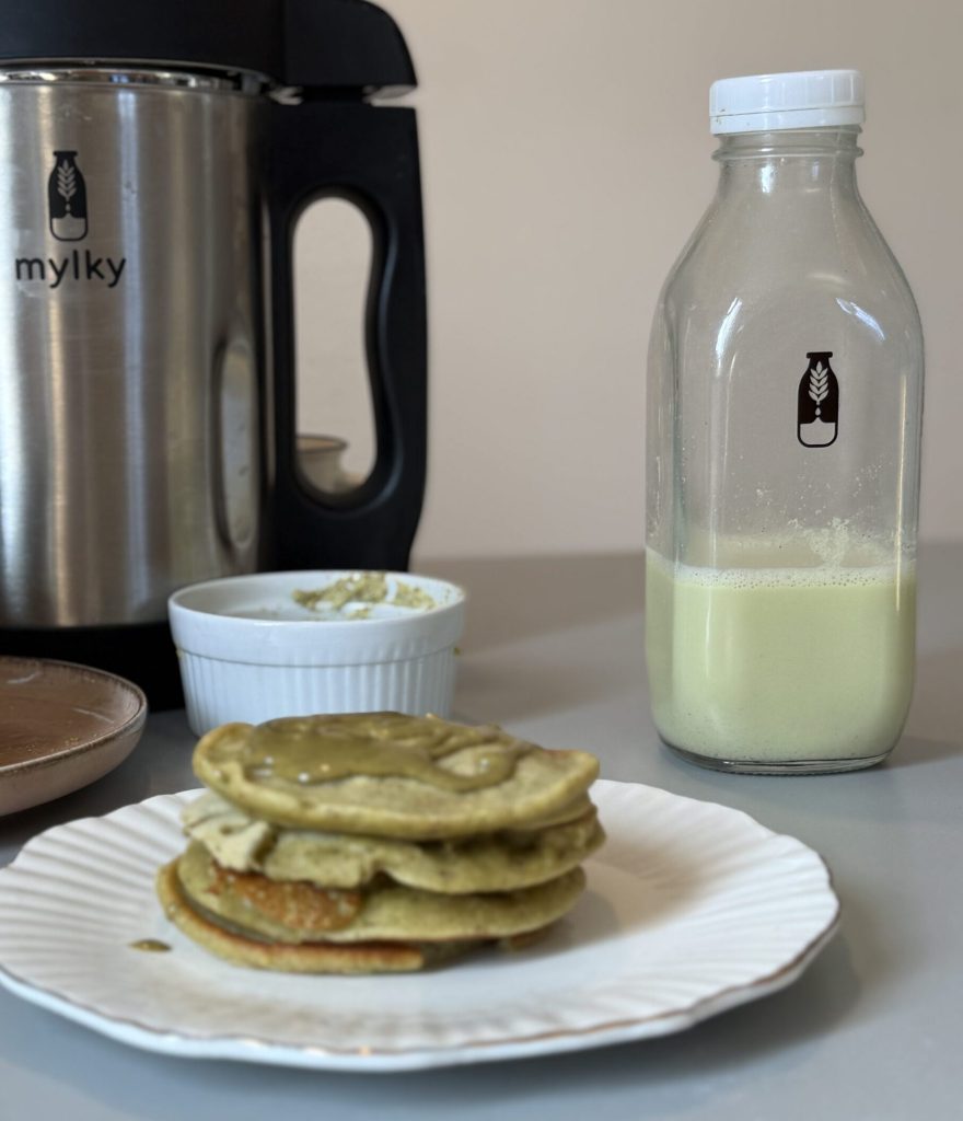 ready vegan pistachio pancakes