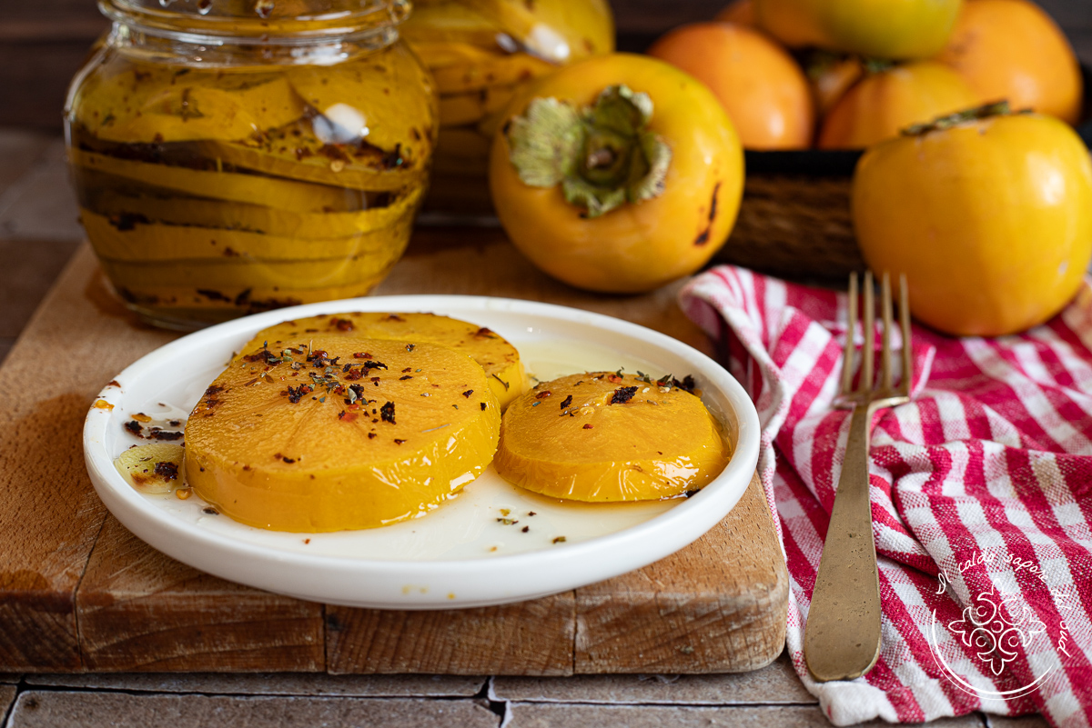 Unripe Persimmons in Oil
