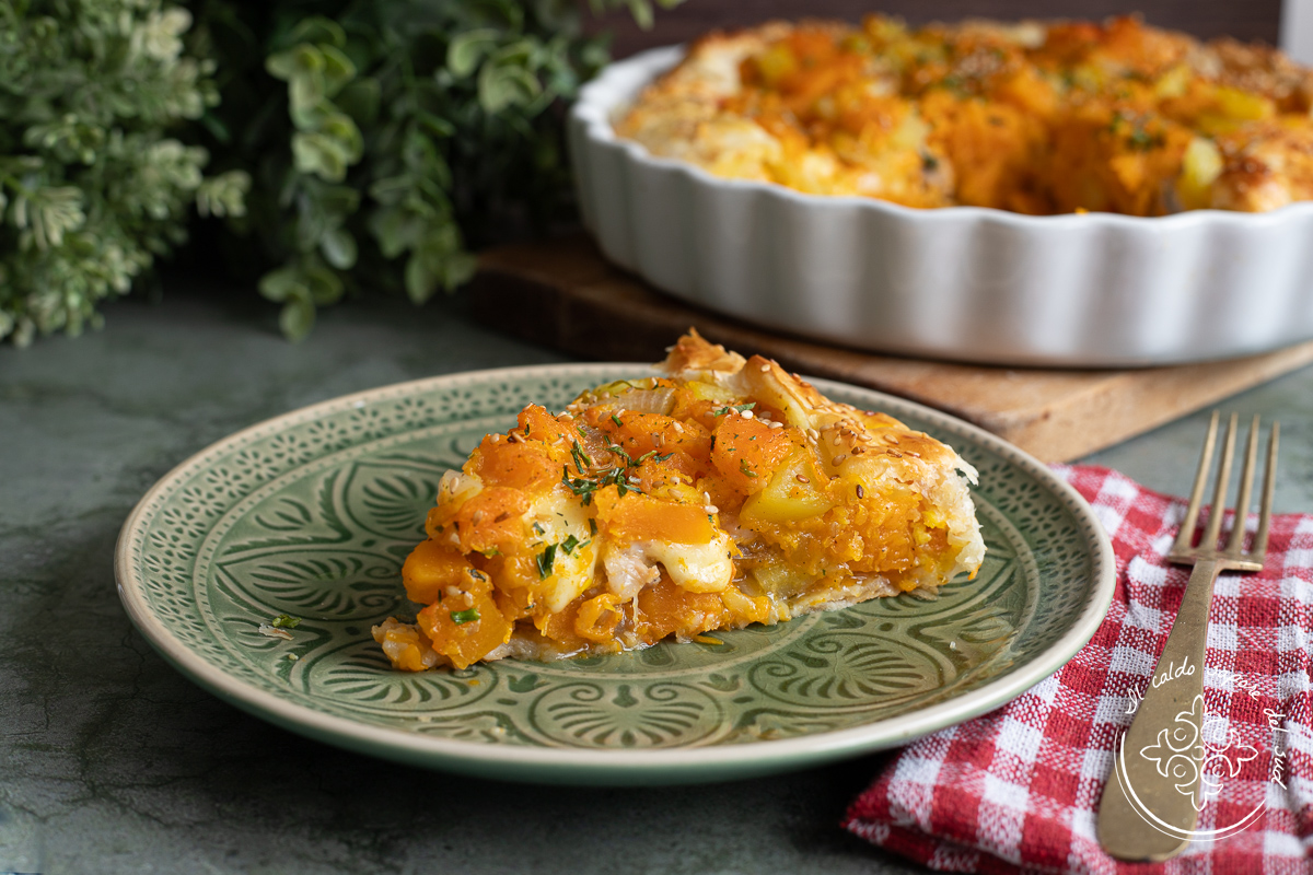 Pumpkin, Potato and Sausage Savory Tart