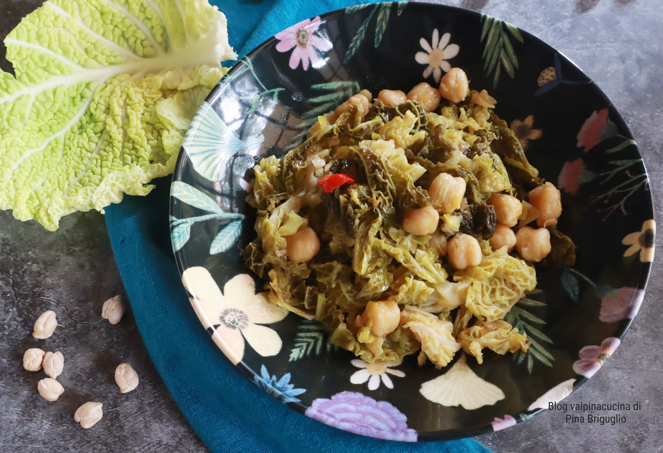 Easy Savoy Cabbage and Chickpeas Side Dish