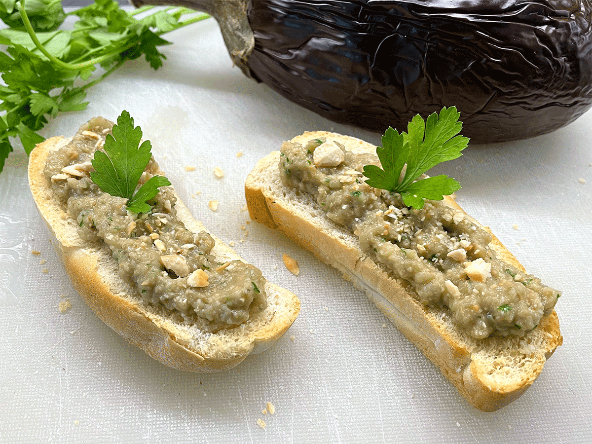 Crostini with Eggplant Pesto