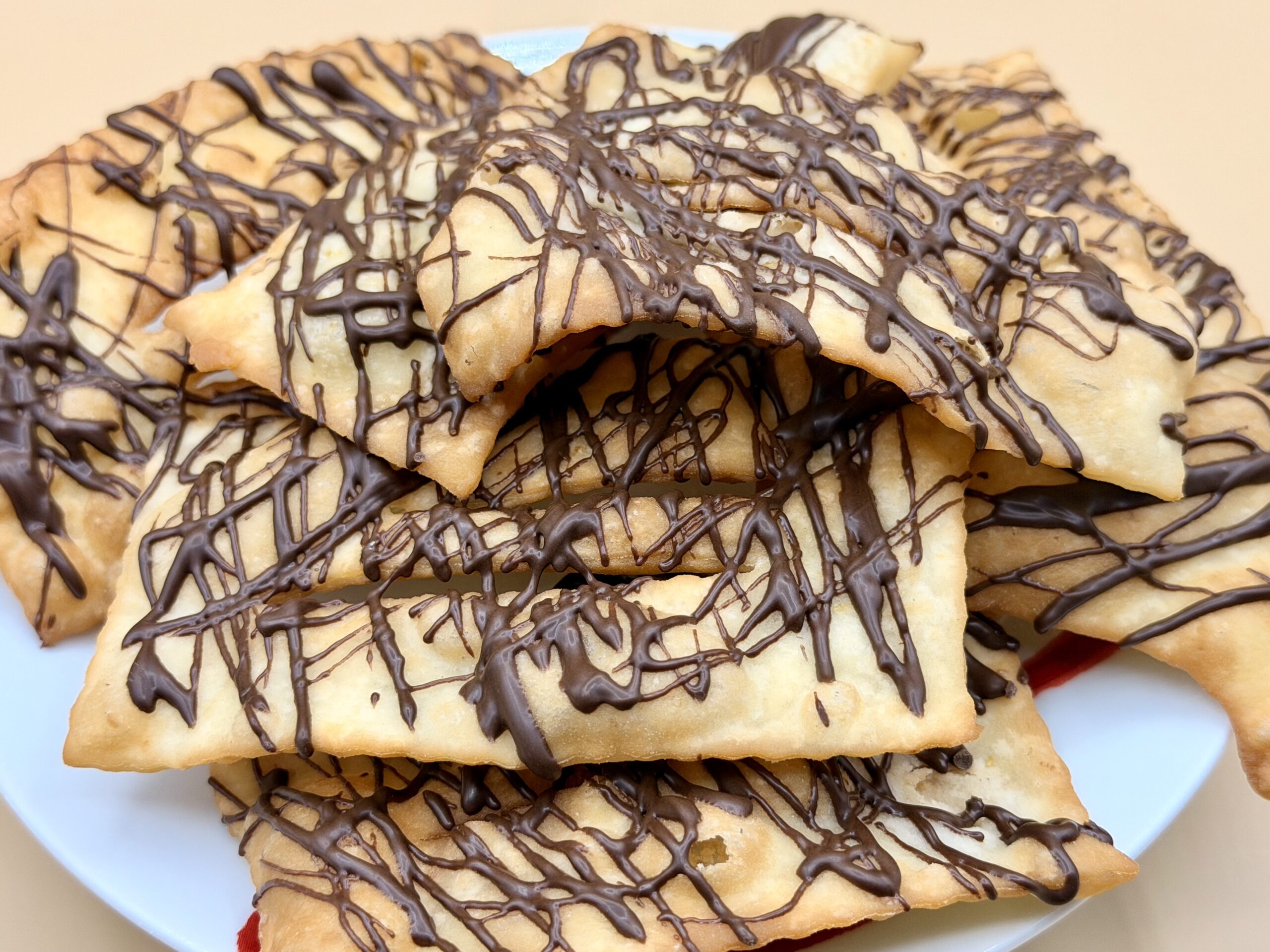Eggless Carnival Fritters Glazed with Chocolate