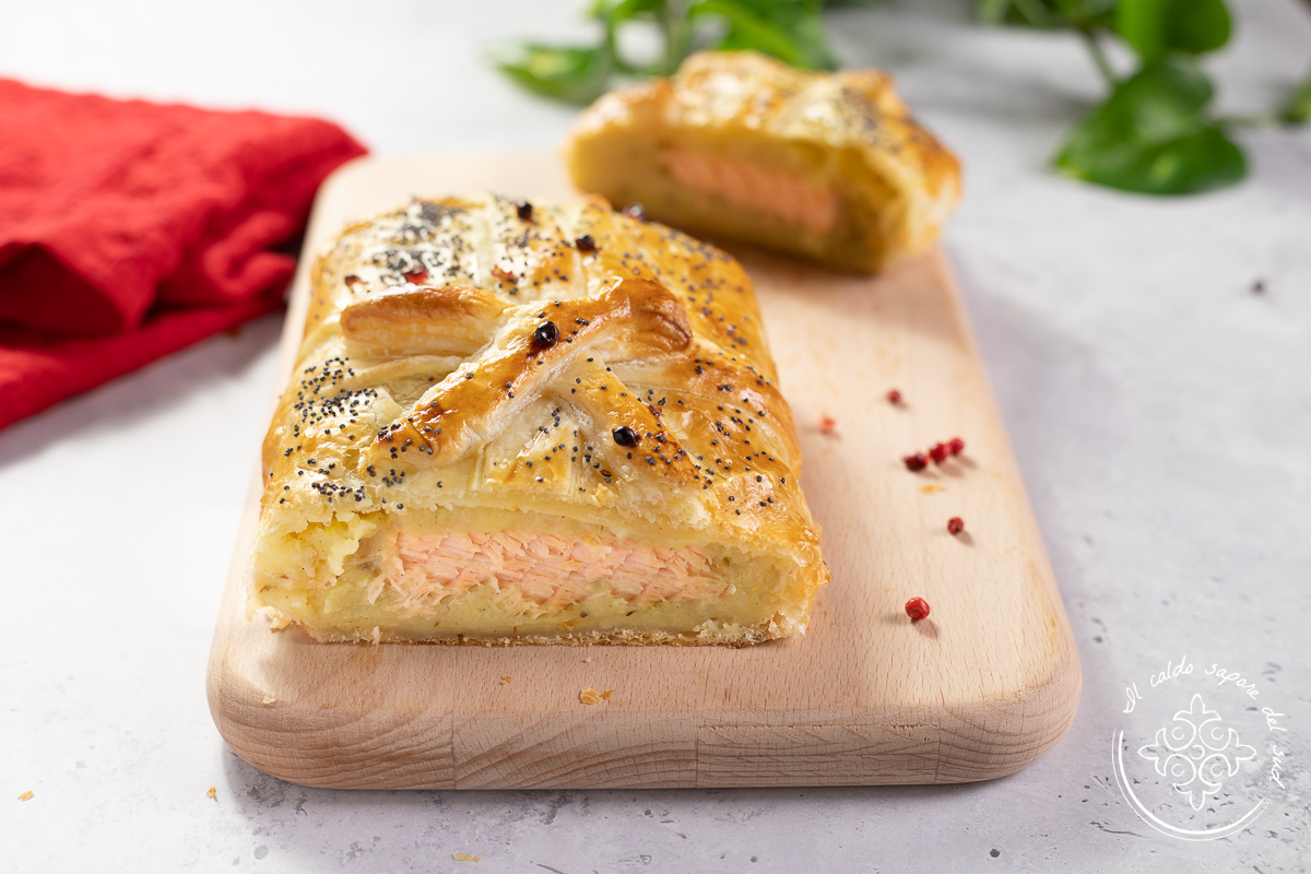 Puff Pastry-Crusted Salmon with Potatoes